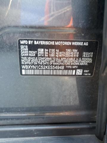 WBXYN1C52KES54948 - 2019 BMW X2 M35I GRAY photo 12
