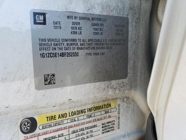 1G1ZC5E14BF262030 - 2011 CHEVROLET MALIBU 1LT WHITE photo 12