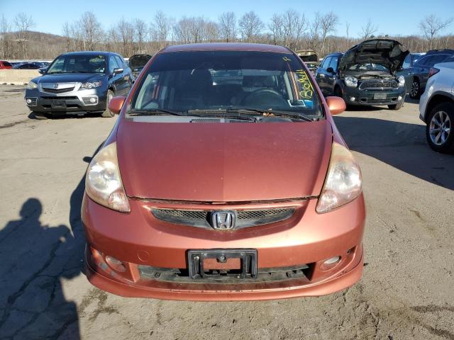 JHMGD38617S057074 - 2007 HONDA FIT S ORANGE photo 5