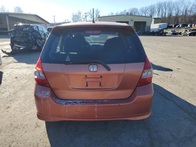 JHMGD38617S057074 - 2007 HONDA FIT S ORANGE photo 6