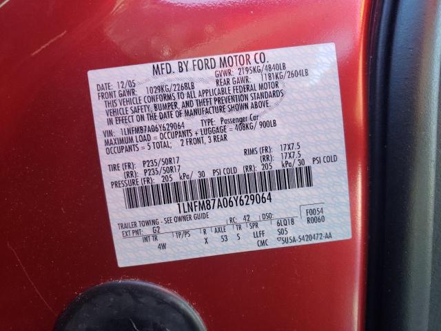 1LNFM87A06Y629064 - 2006 LINCOLN LS 红色 照片 12