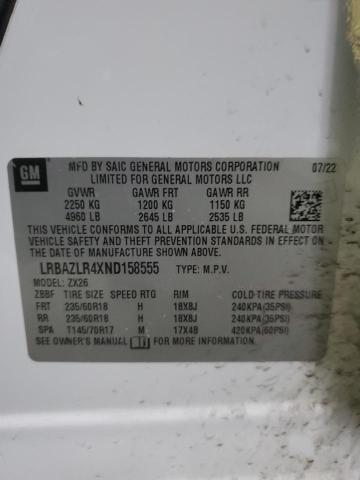 LRBAZLR4XND158555 - 2022 BUICK ENVISION PREFERRED WHITE photo 13