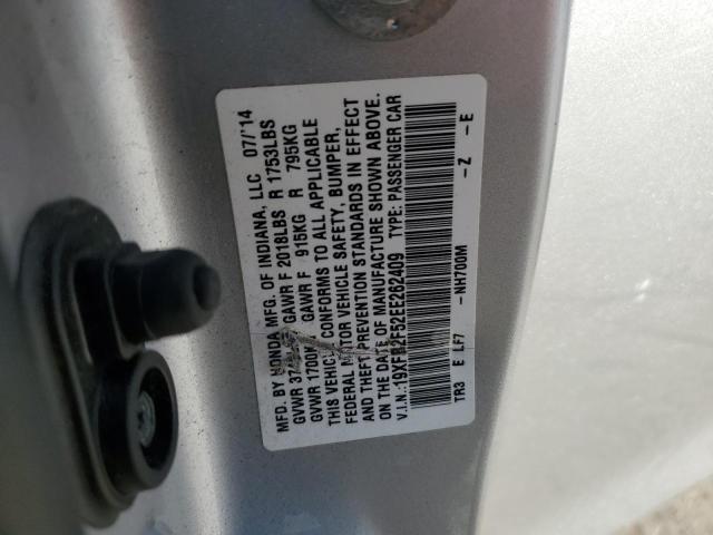 19XFB2F52EE262409 - 2014 HONDA CIVIC LX SILVER photo 13