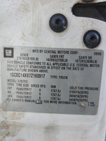 1GCEC14X67Z160917 - 2007 CHEVROLET SILVERADO C1500 CLASSIC Ağ foto 12