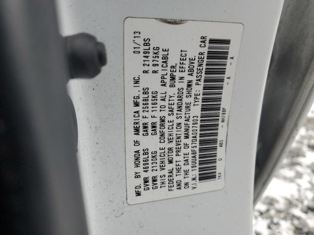 19UUA8F57DA007903 - 2013 ACURA TL TECH WHITE photo 12