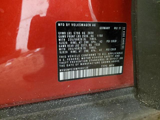 WVGKMPE20MP060126 - 2021 VOLKSWAGEN ID.4 PRO S 红色 照片 13