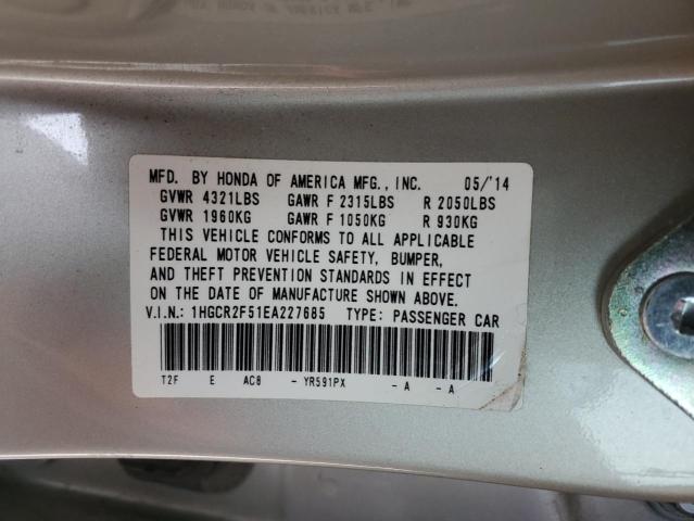 1HGCR2F51EA227685 - 2014 HONDA ACCORD SPORT ბეჟი ფოტო 13