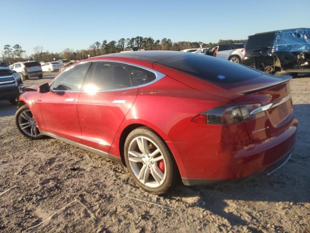 5YJSA1H18EFP65782 - 2014 TESLA MODEL S RED photo 2