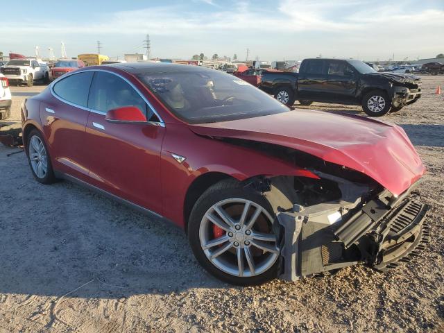 5YJSA1H18EFP65782 - 2014 TESLA MODEL S RED photo 4