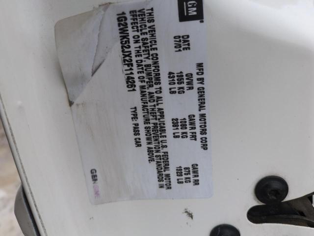 1G2WK52JX2F114261 - 2002 PONTIAC GRAND PRIX SE 白色 照片 12