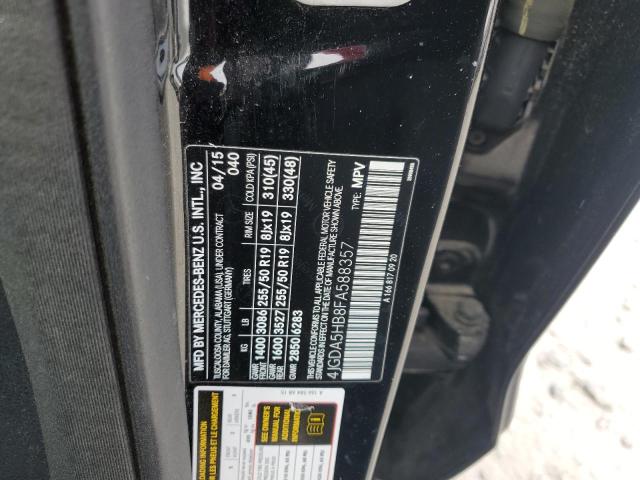 4JGDA5HB8FA588357 - 2015 MERCEDES-BENZ ML 350 4MATIC BLACK photo 14