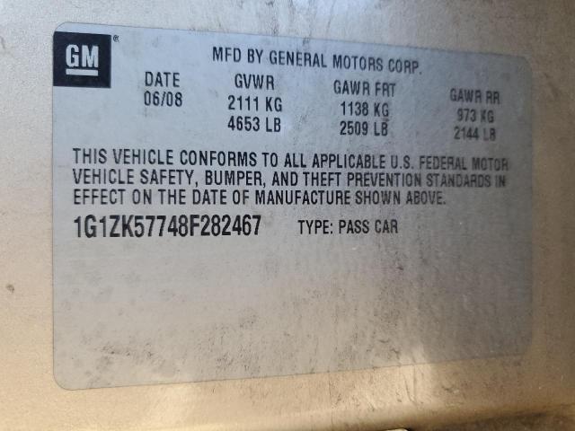 1G1ZK57748F282467 - 2008 CHEVROLET MALIBU LTZ 棕色 照片 12