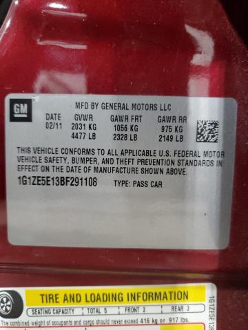 1G1ZE5E13BF291108 - 2011 CHEVROLET MALIBU LTZ წითელი ფოტო 12