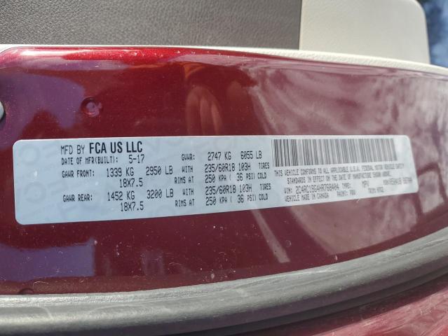 2C4RC1BG4HR768404 - 2017 CHRYSLER PACIFICA TOURING L RED photo 13