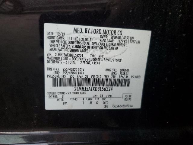 2LMHJ5ATXDBL56224 - 2013 LINCOLN MKT BLACK photo 13