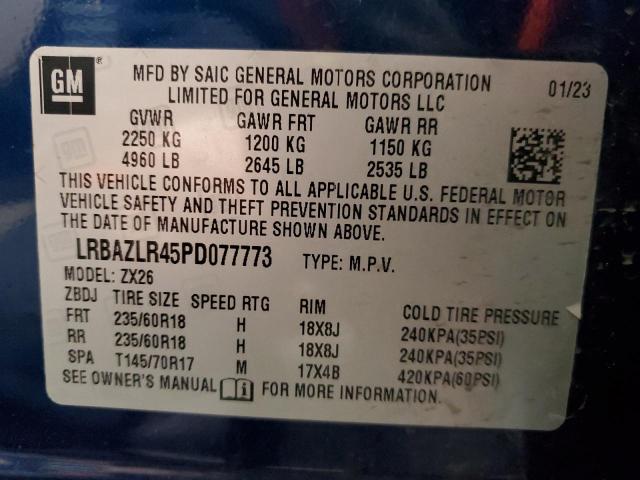 LRBAZLR45PD077773 - 2023 BUICK ENVISION PREFERRED ლურჯი ფოტო 14