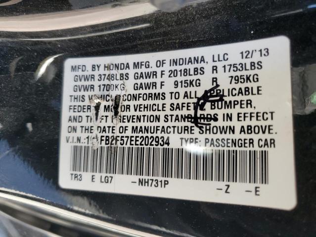 19XFB2F57EE202934 - 2014 HONDA CIVIC LX BLACK photo 12