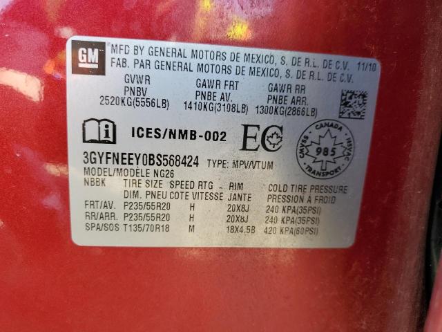 3GYFNEEY0BS568424 - 2011 CADILLAC SRX PERFORMANCE COLLECTION Rouge photo 14