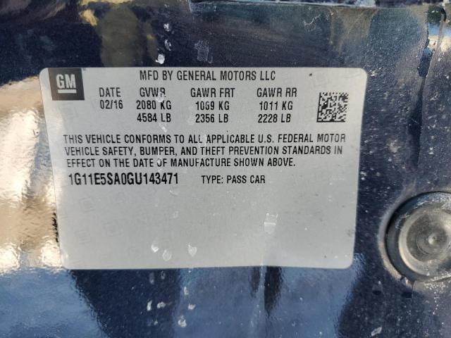 1G11E5SA0GU143471 - 2016 CHEVROLET MALIBU LIM LTZ BLUE photo 13