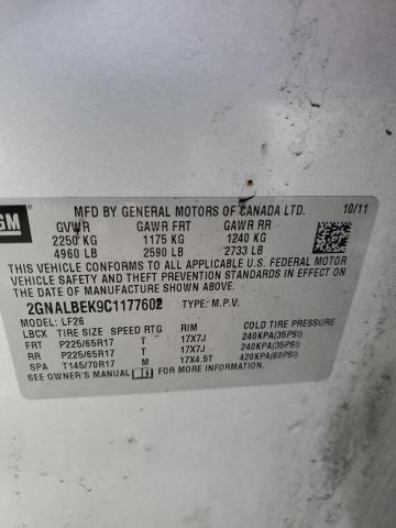 2GNALBEK9C1177602 - 2012 CHEVROLET EQUINOX LS 灰色 照片 13