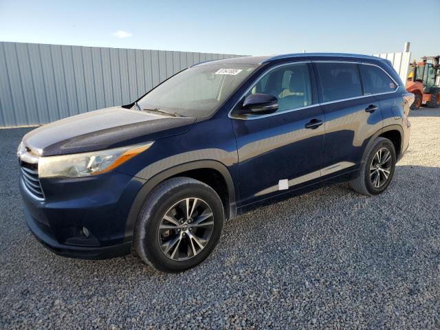 5TDKKRFH4GS174276 - 2016 TOYOTA HIGHLANDER XLE BLUE photo 1
