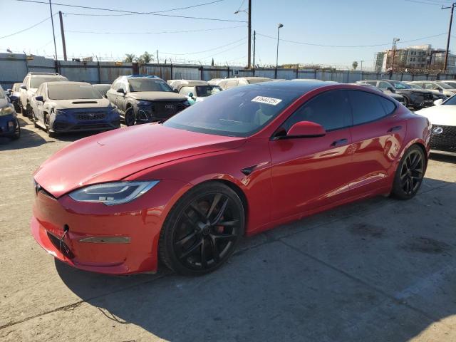 5YJSA1E69MF446924 - 2021 TESLA MODEL S Rojo foto 1