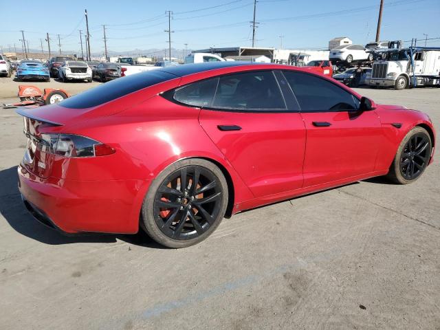 5YJSA1E69MF446924 - 2021 TESLA MODEL S Rojo foto 3