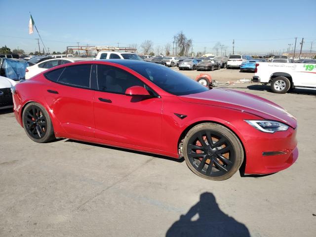 5YJSA1E69MF446924 - 2021 TESLA MODEL S Rojo foto 4