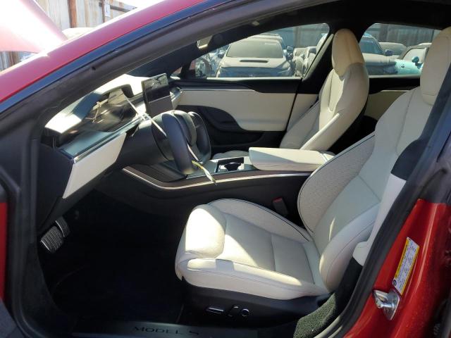 5YJSA1E69MF446924 - 2021 TESLA MODEL S Rojo foto 7