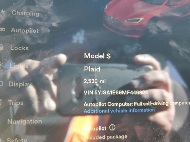 5YJSA1E69MF446924 - 2021 TESLA MODEL S Rojo foto 9