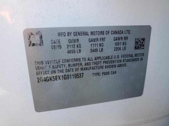 2G4GK5EX1G9119537 - 2016 BUICK REGAL WHITE photo 13