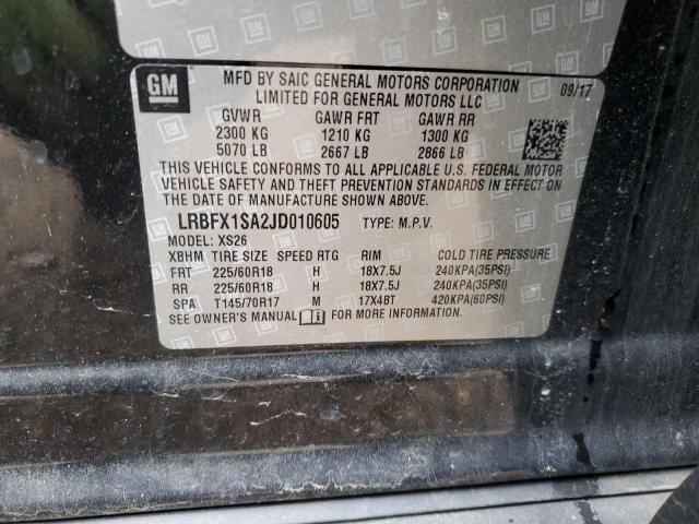 LRBFX1SA2JD010605 - 2018 BUICK ENVISION ESSENCE Սև լուսանկար 13