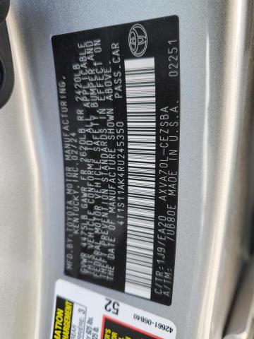 4T1S11AK4RU245350 - 2024 TOYOTA CAMRY SE NIGHT SHADE SILVER photo 12