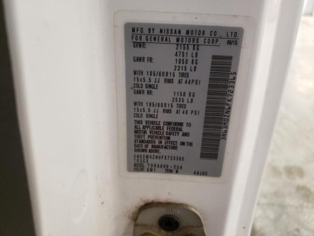 3N63M0ZN6FK723365 - 2015 CHEVROLET CITY EXPRE LT 白色 照片 12