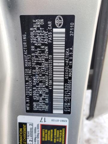 4T1BK1EB0DU053519 - 2013 TOYOTA AVALON BASE 金色 照片 12