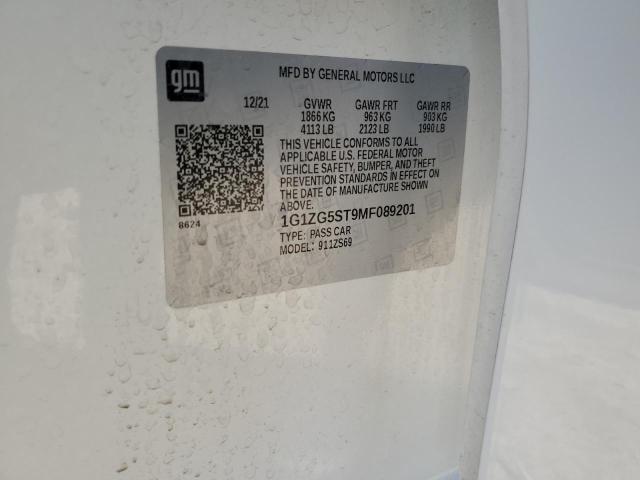 1G1ZG5ST9MF089201 - 2021 CHEVROLET MALIBU RS 白色 照片 12