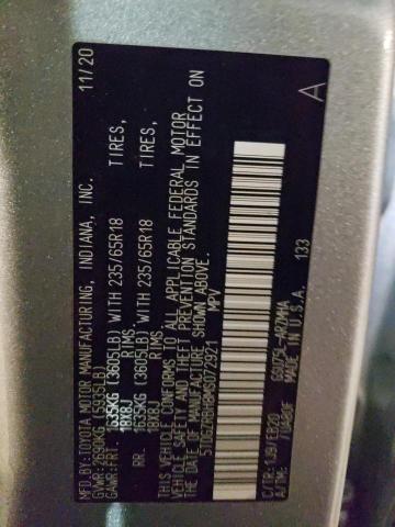 5TDGZRBH8MS072921 - 2021 TOYOTA HIGHLANDER XLE 银色 照片 12