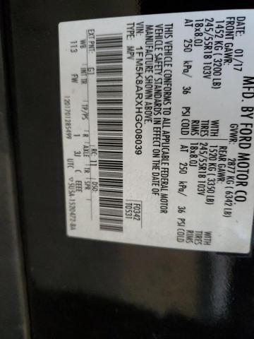 1FM5K8ARXHGC08039 - 2017 FORD EXPLORER POLICE INTERCEPTOR 黑色 照片 13