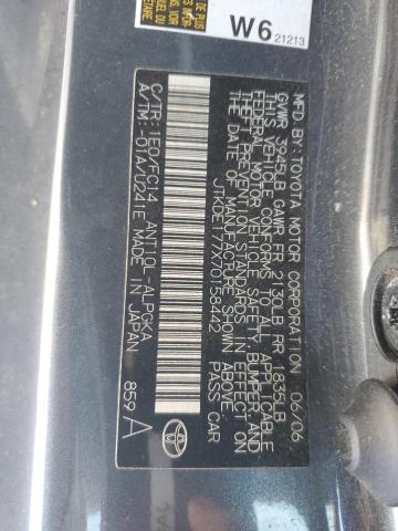 JTKDE177X70158442 - 2007 TOYOTA SCION TC ნაცრისფერი ფოტო 12