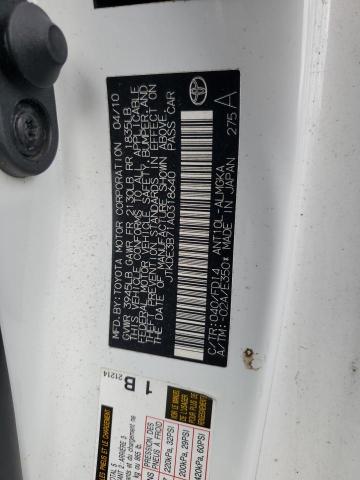 JTKDE3B71A0318640 - 2010 TOYOTA SCION TC 白色 照片 12