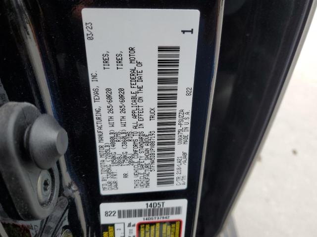 5TFNA5DB1PX087193 - 2023 TOYOTA TUNDRA CREWMAX PLATINUM Schwarz Foto 12