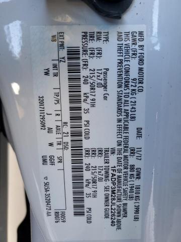 1FADP3M28JL226240 - 2018 FORD FOCUS SEL WHITE photo 12