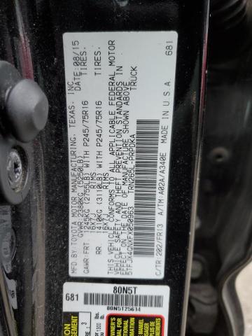 5TFJX4GNXFX050963 - 2015 TOYOTA TACOMA DOUBLE CAB PRERUNNER BLACK photo 12