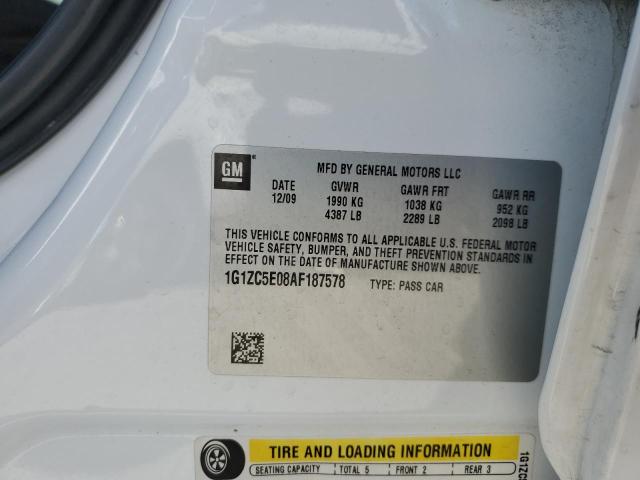 1G1ZC5E08AF187578 - 2010 CHEVROLET MALIBU 1LT WHITE photo 12