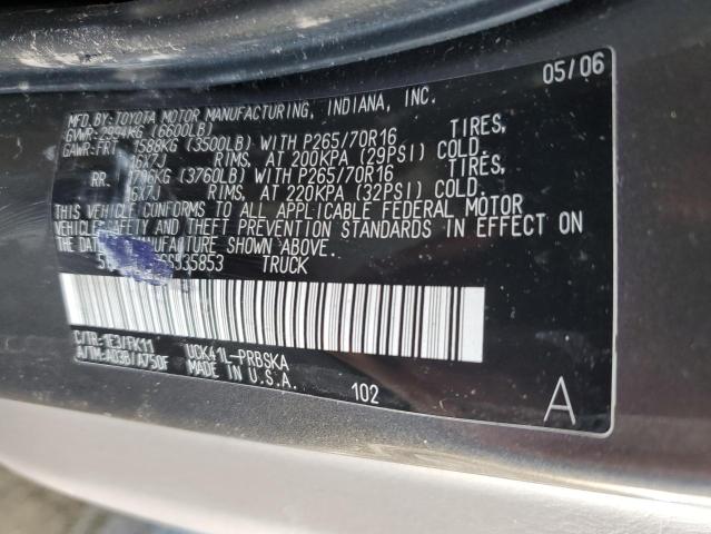 5TBDT44166S535853 - 2006 TOYOTA TUNDRA DOUBLE CAB SR5 GRAY photo 12