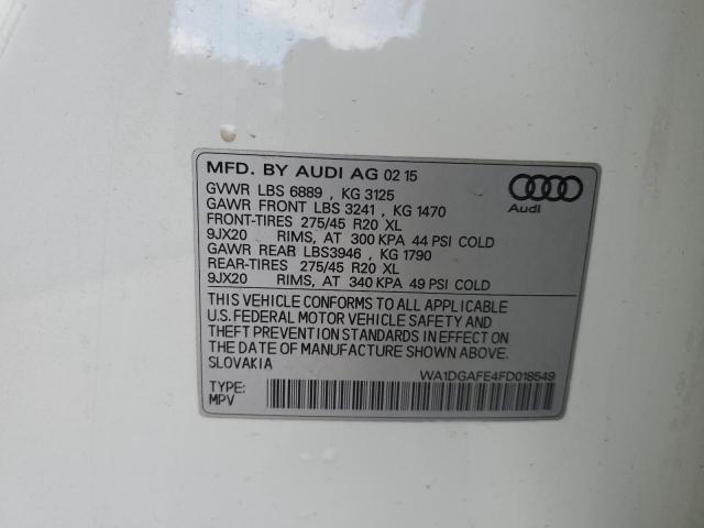 WA1DGAFE4FD018549 - 2015 AUDI Q7 PRESTIGE 白色 照片 14
