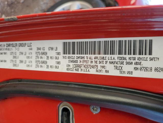 1C6RR6FT4DS724079 - 2013 RAM 1500 ST RED photo 12