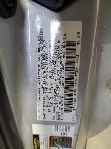 5TETU62N69Z664944 - 2009 TOYOTA TACOMA PRERUNNER ACCESS CAB SILVER photo 12