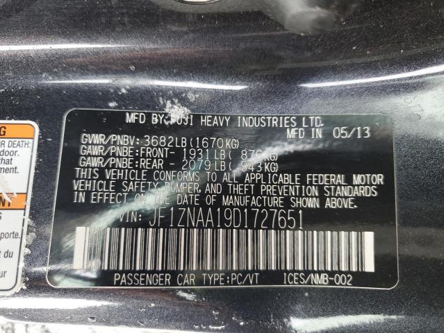 JF1ZNAA19D1727651 - 2013 TOYOTA SCION FR-S GRAY photo 12