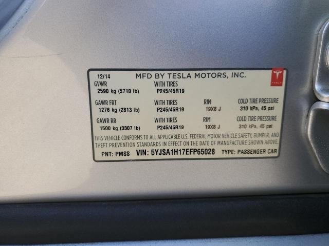 5YJSA1H17EFP65028 - 2014 TESLA MODEL S Gümüş foto 12